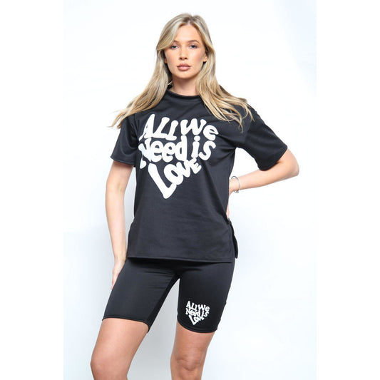 black all we need is love cycling set